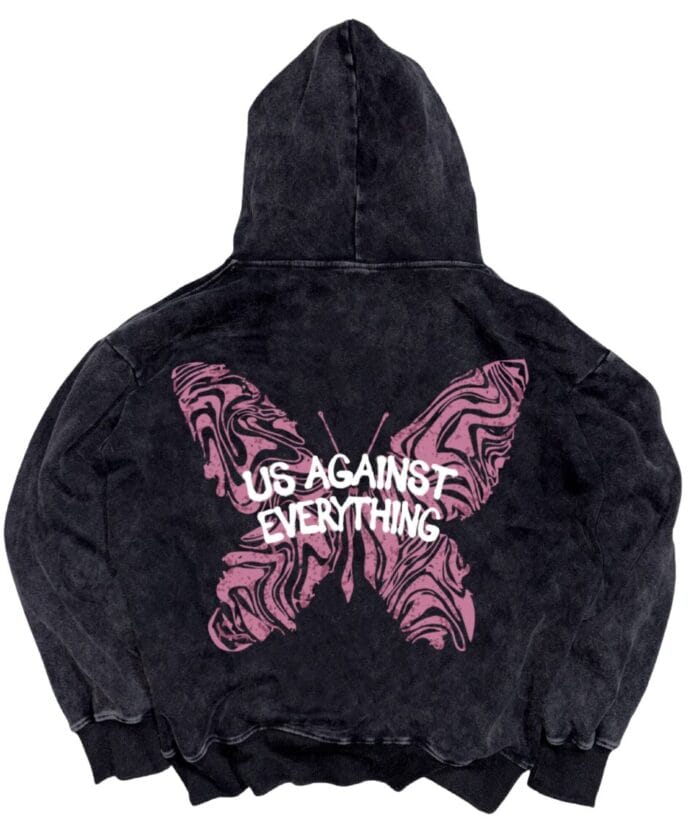 Худи „Us Against Everything – Butterfly” | ROVANI